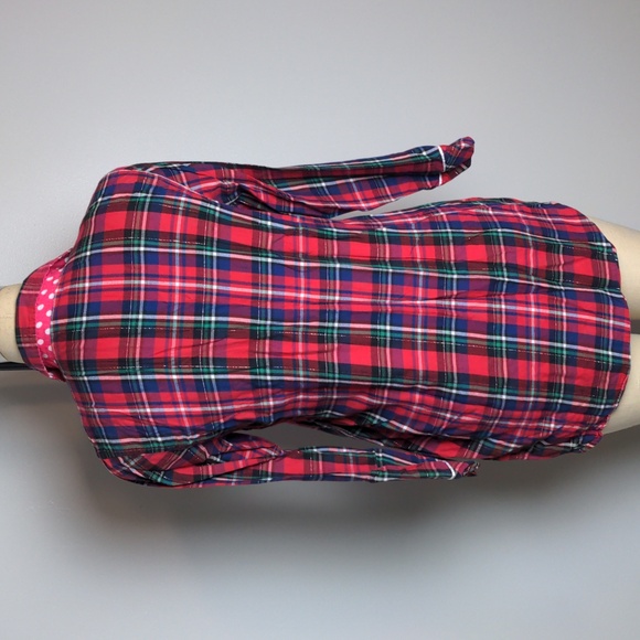 Victoria's Secret, Button down, Red/Green/Navy Plaid Night Shirt, Sz. Small, 33" - Picture 10 of 10